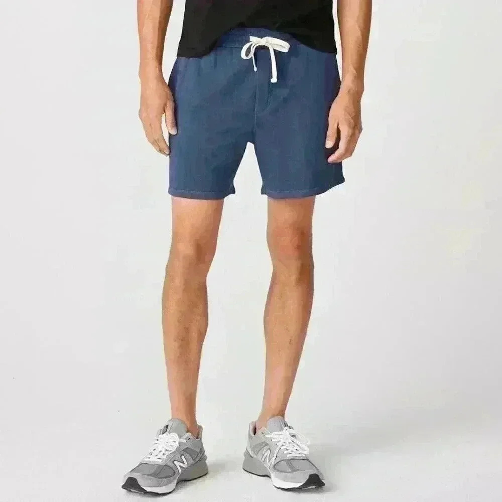 Monrow Men's Blue Steel Elastic Waistband Drawstring Supersoft Gym Shorts Sz XL